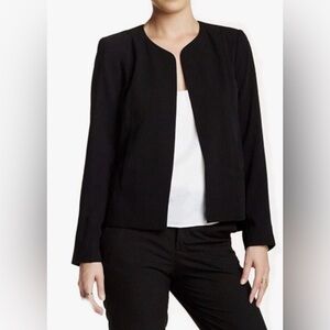 EILEEN FISHER NWT 16 $358 Black Round Neck Straight Jacket Cardigan CLASSIC